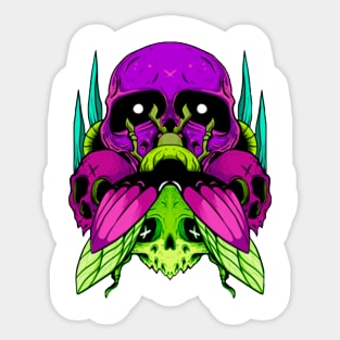 Skull Neon Sticker